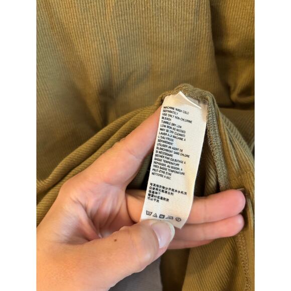 FREE PEOPLE Feelin it Colorblock Army Combo T-Shirt Size Medium Green Lace - Picture 6 of 7